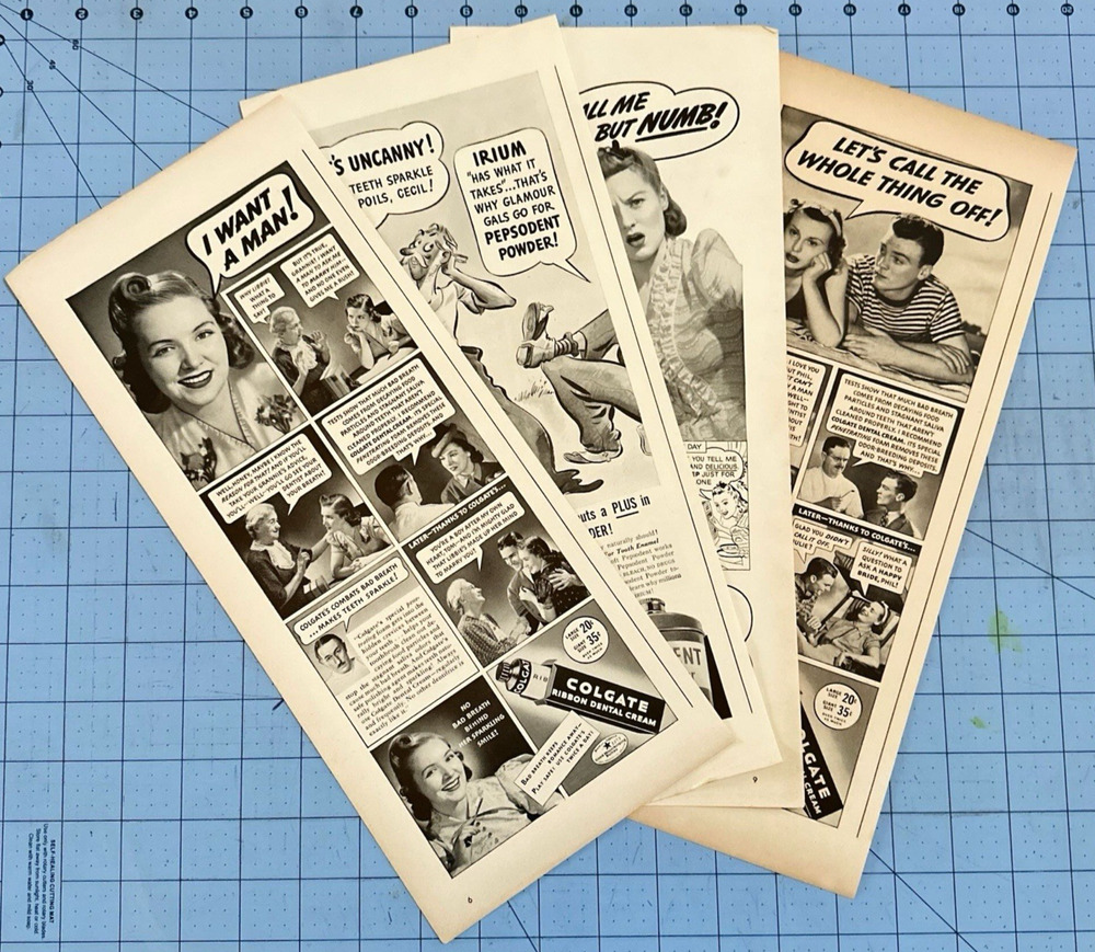 4 Print Ads 1939 Colgate Ribbon Dental Cream